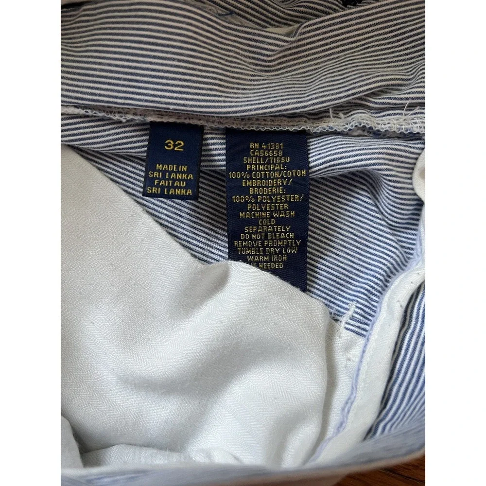 Polo Ralph Lauren Men's Navy White Stripe Pony All Over Shorts Preppy Classic 32